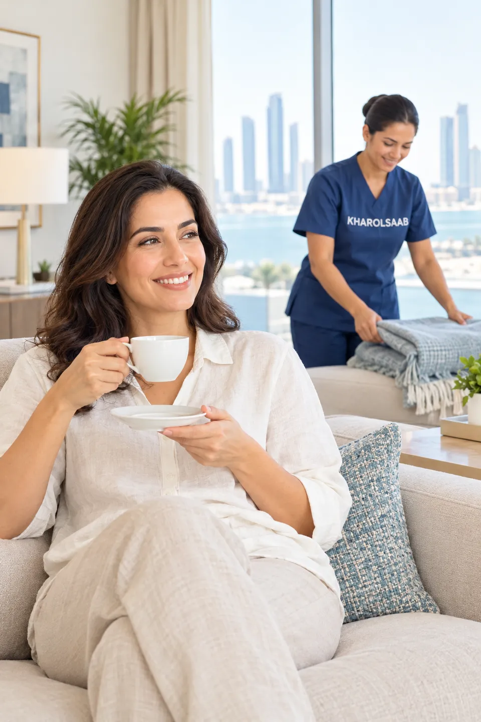 Monthly home cleaning plan in an Abu Dhabi apartment by Kharolsaab